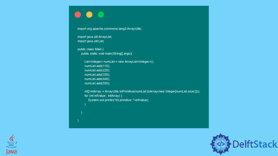 java convert integer list to int array